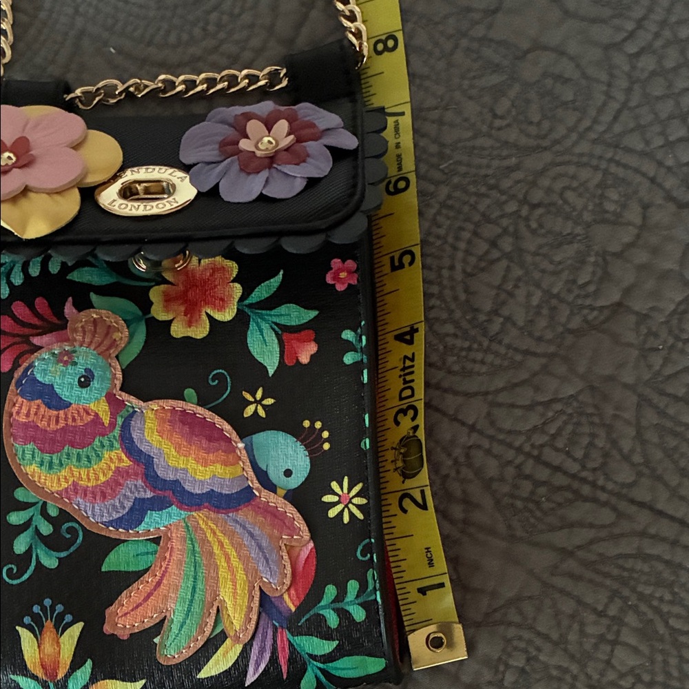 Vendula of London Elegant Black Floral Crossbody Bag - Picture 10 of 14